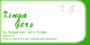 kinga gers business card